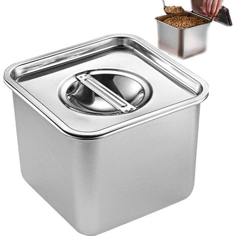 Boîte à épices en acier inoxydable de 18 cm, pot à épices, bac à graisse, organisateur de sauces pour épices et poivre (1/5)