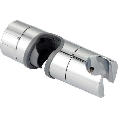 Support de douchette remplaçable, support de pommeau de douche, réglable de 18 à 25 mm de diamètre, ABS chromé (argent) (1/5)