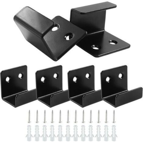 Set of 6 stainless steel wall hooks, 25 mm inner width, heavy-duty hooks for ceramic tiles (black) (1/5)