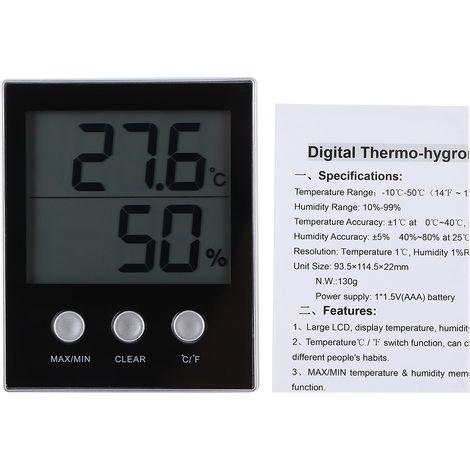 Termometro e misuratore di umidità interna – digitale elettronico – display LCD