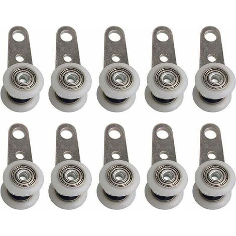 Lot De 10 Roulettes Pour Baies Vitres Ou Portes Coulissantes - En Mtal Et En Plastique - 4,5 X 1,9 Cm, (1/4)