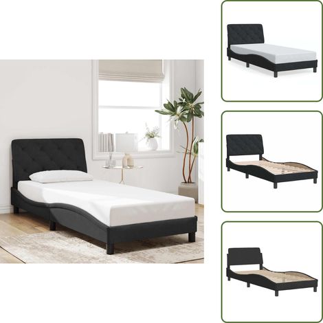 Cuscino testiera - vidaXL Giroletto senza Materasso Nero 90x190 cm in Velluto - Velluto