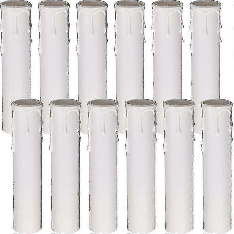 Lot de 12 manchons anti-gouttes pour bougies, couvercles en plastique 30 x 100 mm, protection contre la lumière des bougies : (1/4)