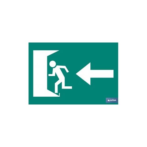 Panneau lumineux 210 x 148 mm, sortie de secours, porte gauche