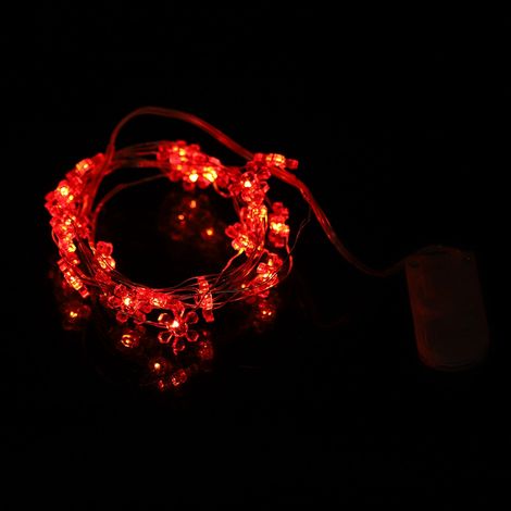 Guirlande lumineuse féérique de 2 m avec 20 LED en fil de cuivre, alimentée par piles, décoration de Noël et de mariage (blanc chaud) (1/5)