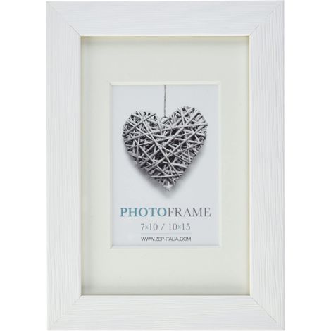 Zep "Regent 10,2 cm cornice portafoto, legno, bianco, 7 x 10 / 10 x 15 cm