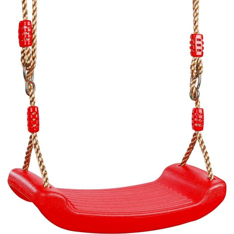 Schaukelsitz aus Kunststoff für Erwachsene und Kinder, langlebiges Spiel, Spielzeug für drinnen und draußen, verstellbare Länge, Rot