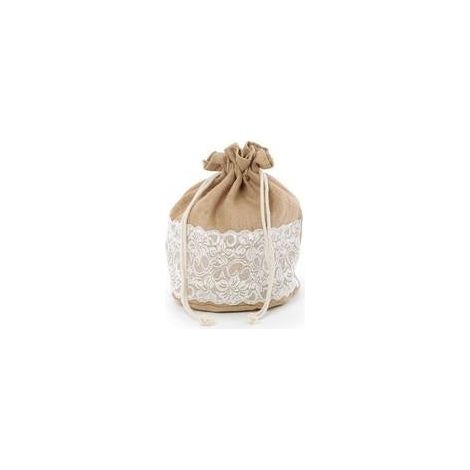 Sacco per panettone in juta con pizzo (kit da 10)