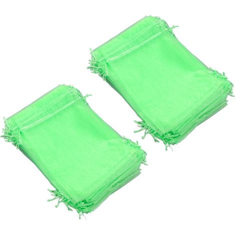 Lot de 100 filets de protection réutilisables pour arbres fruitiers et fleurs, verts, 10 x 15 cm. (1/5)