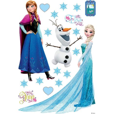 Stickers Anna Elsa & Olaf La Reine des Neiges Disney (1/4)