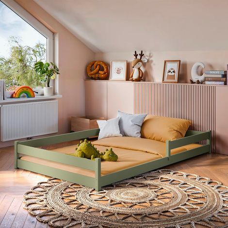 Letto a terra 120x200 con rete a doghe Lily Oliva (1/3)