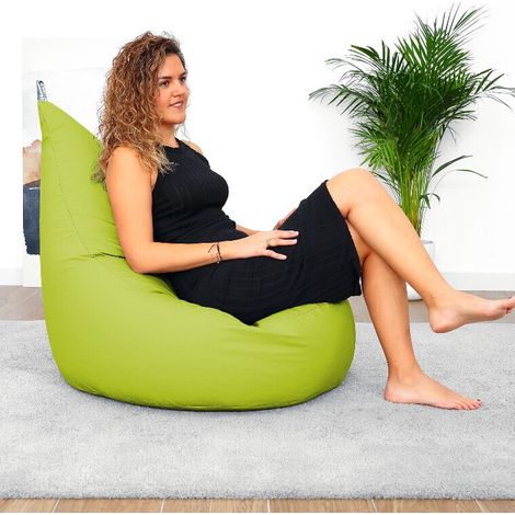 Pouf Fauteuil Similicuir Indoor Vert Happers XL Vert