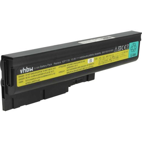 vhbw Akku Ersatz für IBM / Lenovo 92P1128, 92P1129, 92P1130, 92P1134, 92P1137, 92P1133, 92P1131, 92P1132 für Notebook (4400 mAh, 10,8 V, Li-Ion) (1/5)
