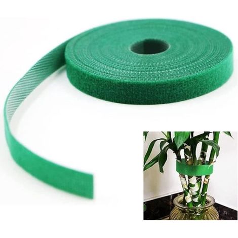 Gartenbindebänder für Pflanzen, Baumbefestigungsgurte, Baumbinder und Großformatige Pflanzenbinder (10m x 10mm, Grün)