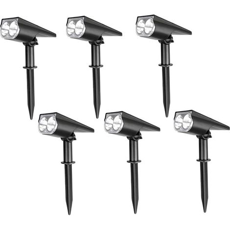 Lampe de jardin solaire d'extérieur, paquet de 6 lampes jardin solaires d'extérieur, projecteurs imperméables multicolores sur piquet pour la décoration pelouse, cour et 'arbre (1/5)