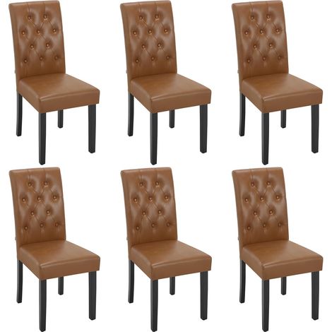 WOLTU Set di 6 sedie per sala da pranzo- sedie moderne, sedie sala da pranzo, sedie da pranzo, Marrone