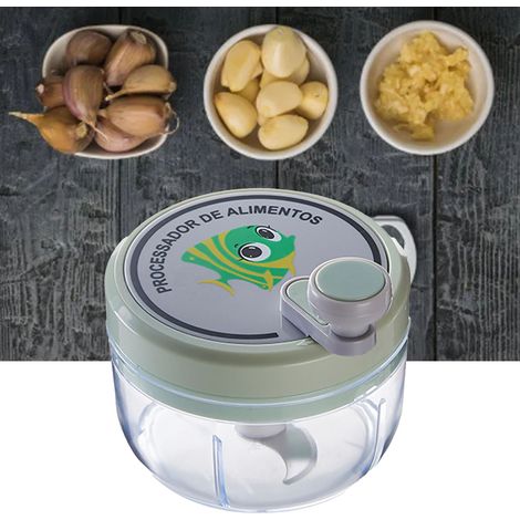 Hachoir à ail manuel. Très efficace, multifonctionnel, sûr, durable, petit hachoir à ail manuel pour un usage domestique, vert. (1/5)