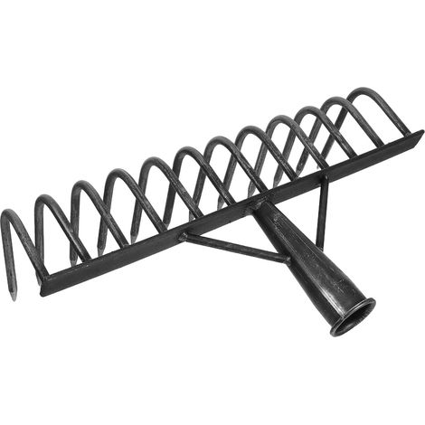 Râteau Multifonction Robuste en Acier Carbone pour Jardinage Agricole, Tête 12 Dents Incurvées, Ameublissement et Désherbage des Sols, Outil Professionnel pour Vergers (1/5)