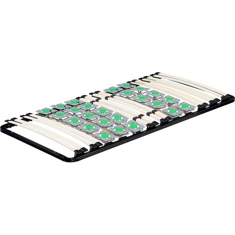 Monmobilierdesign – Sommier à lattes ergonomique 80x200 cm – 19 lattes – 25 plots de soutien – Hauteur 10 cm – Confort optimal pour dos sensible