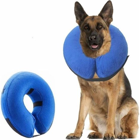 (bleu, couleurs multiples)Collier Gonflable - ABRI DE JARDIN - Confortable - Ajustable - Lavable - Pour Chien et Chat (1/4)