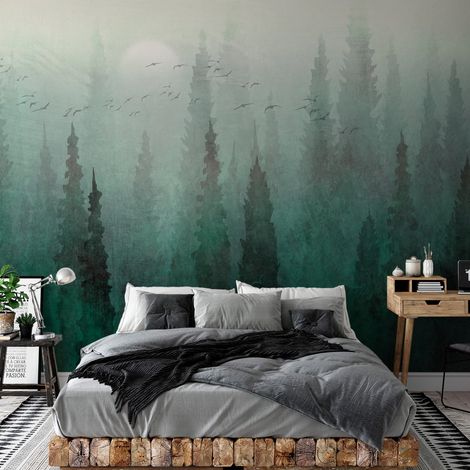 Papier peint Flight Over the Forest - First Variant - 250 x 175 cm (1/4)
