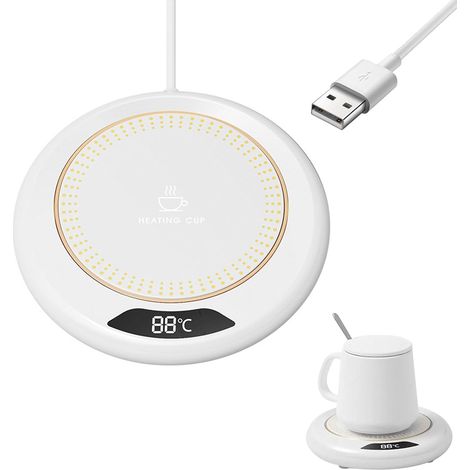 Calentador de tazas, calentador de tazas USB con 3 ajustes de temperatura, calentador de tazas de café, calentador de velas inteligente, calentador eléctrico de bebidas para café, té, leche y velas (b (1/5)