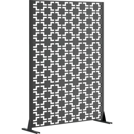 Écran d'intimité extérieur autoportant décoratif en métal noir, 183 x 116 cm, pour patio, balcon, terrasse et jardin, filtre la lumière CHICFURN (1/5)