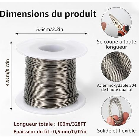 Flexible Iron Wire for Craft 0.5 mm x 100 m - Stainless Steel Craft (1/4)