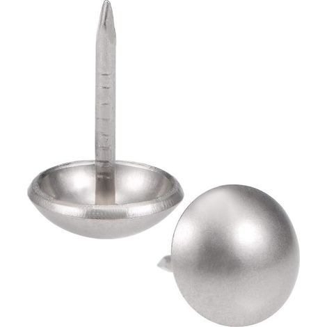 150 Stück sourcing map Polsternägel, Möbelnägel, Polsternägel, Teppichdekoration, 11 mm Rundkopf, 17 mm Länge, Silber, für Sofalehnen (1/4)
