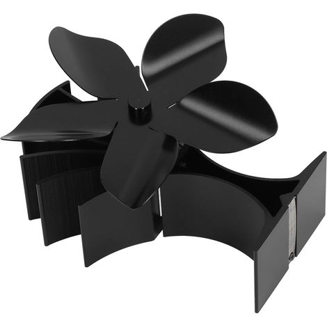 Ventilateur de poêle à chaleur silencieux à 5 pales en alliage d'aluminium, accessoire de cheminée pour la maison (1/5)