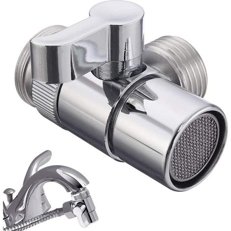 Robinet Collecteur-Universel Douche Collecteur-Inverseur Valve Pièces De Rechange Adaptateur De Douche-Robinet Valve-Pour Lavabo Salle De Bains Cuisine Lave-linge (1/5)