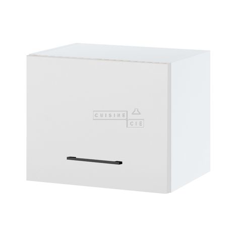 Meuble haut SLIM de cuisine Lovia Blanc Mat 1 porte relevable L 45 cm - Porte avec poignée apparente White (1/3)
