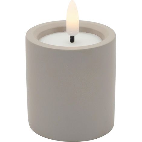 Mömax LED-Kerze Karen Greige Zement