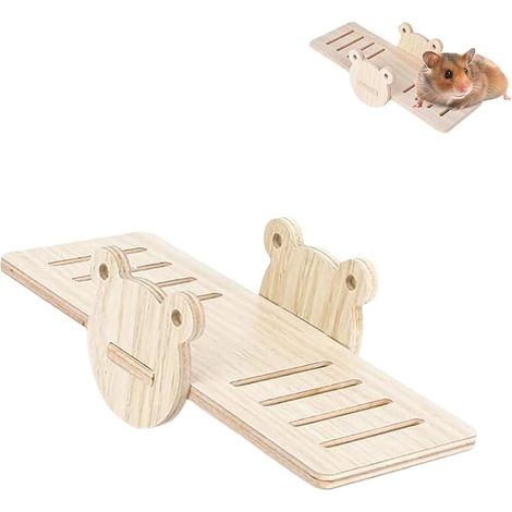 Hamster Toys Wooden Rocking Bridge Toy Molar Toys Hamster Toy Accessory Guinea Pig Chew Toys for Rabbit Small Animals (1/5)