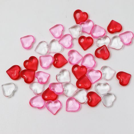 10mm plastic love vase filler decoration non-porous smooth peach heart Valentine's Day DIY wedding desktop decoration (500pcs) (1/4)