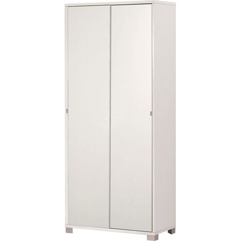 Armadio 2 Ante Scorrevoli 82x190x42 cm Bianco Fiammato (1/2)
