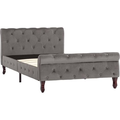 Maison Exclusive - Bettgestell Grau Samt 100 x 200 cm (1/5)