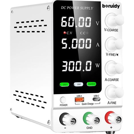 Fuente de alimentación de laboratorio, salida ajustable, protección contra sobretensiones, SPS-C605S 60V5A (1/2)