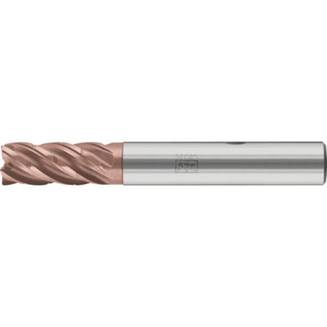 PFERD TOOLS Fraise VHM Ø20mm, 5 dents, avec diviseur de copeaux, 2xDC, rayon 1mm, revêtement AlTiN / TiSiXN, tige HB, Performance inoxydable