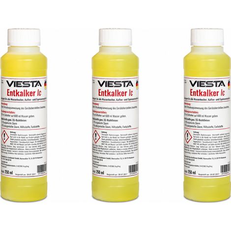VIESTA® Decalcificante IC 3 x 250 ml (750 ml) – Anticalcare per macchine da caffè automatiche – Acido amidosolfonico, rapido e senza residui (1/5)