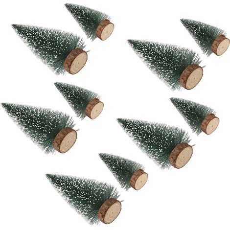 Ensemble de 10 décorations de sapin de Noël artificiel, petit sapin de table (1/5)