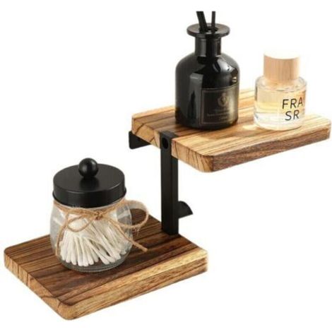 Porte-rouleau de papier essuie-tout en bois pour salle de bain, hôtel, rangement, support mural (1/4)