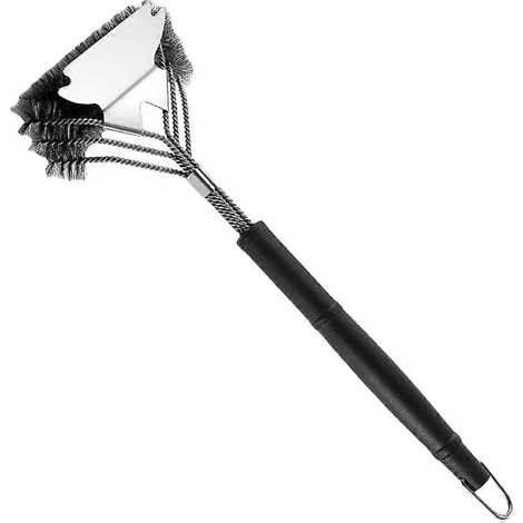 Brosse pour barbecue, brosse de nettoyage en acier inoxydable pour barbecue, accessoire de sécurité ergonomique, nettoyant pour céramique, antidérapante pour l'extérieur. (1/5)