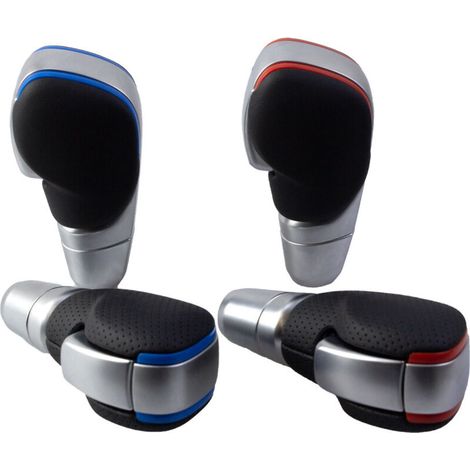 Convient au pommeau de levier de vitesses automatique Renault Koleos, pommeau modifié en cuir perforé rouge, ensemble monobloc pour pommeau de levier de vitesses automatique en cuir perforé rouge Kole