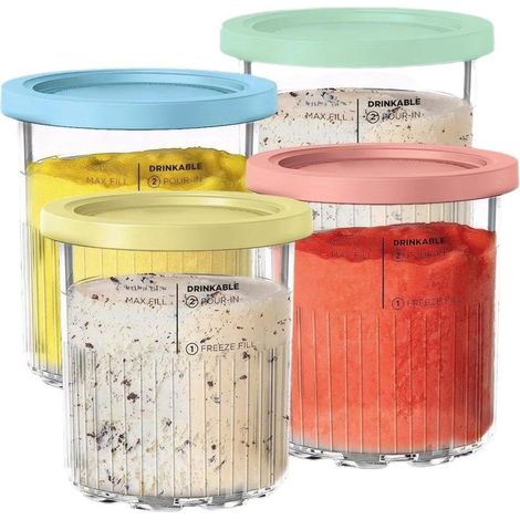 Set mit 4 Ersatz-Eisbehältern für Ninja Creami Deluxe NC501/NC500 Serie, 680 ml, passend für Ninja-Maschinenzubehör (1/5)