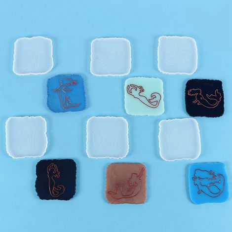Moule En Silicone Forme 6 Pour Création De Sous-Verres Résine Décoration Maison Lot De 6