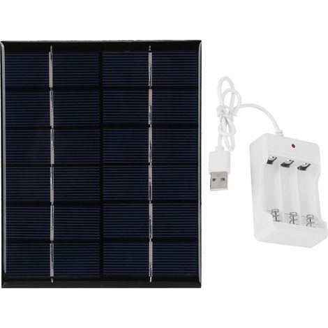 Jeffergarden Panneau d'alimentation solaire 2W 6V avec chargeur de batterie AA pour projet scientifique bricolage produit solaire-DOU