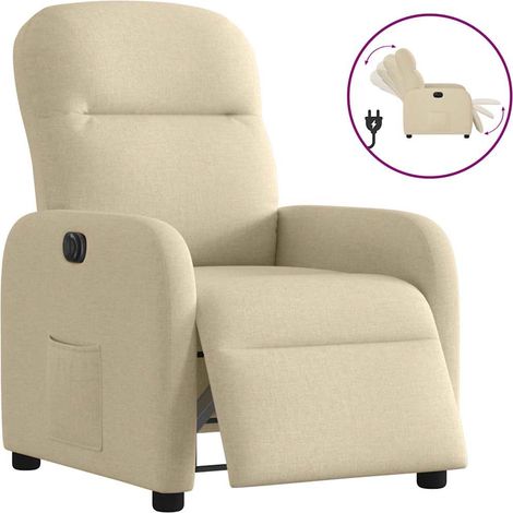 Relaxsessel Elektrisch Creme Stoff