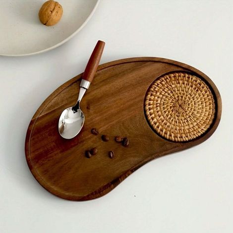 Plateau de service artistique en bois, style vintage, pour bijoux et cosmétiques, idéal comme cadeau de Noël pour les amis (1/4)