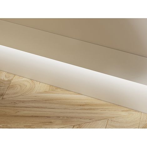 Lot de 3 plinthes en polystyrène L290 x l4.5 x H15 cm blanc - RADENO (1/4)